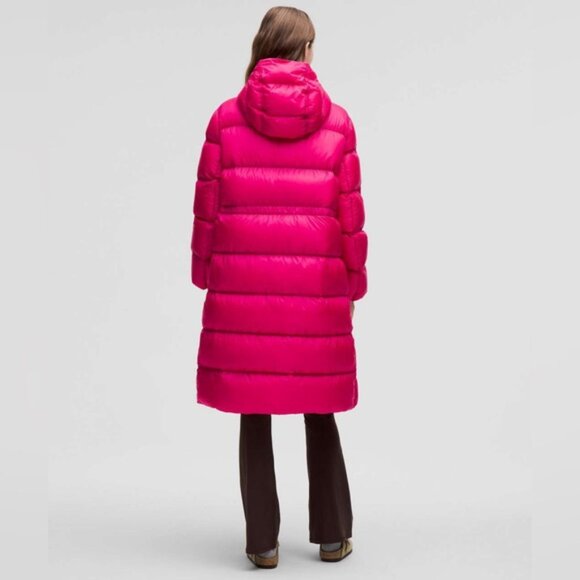 NEW 2025 Lululemon Featherweight 900-Down-Fill LONG Puffer Jacket Magenta pink L - Picture 2 of 11